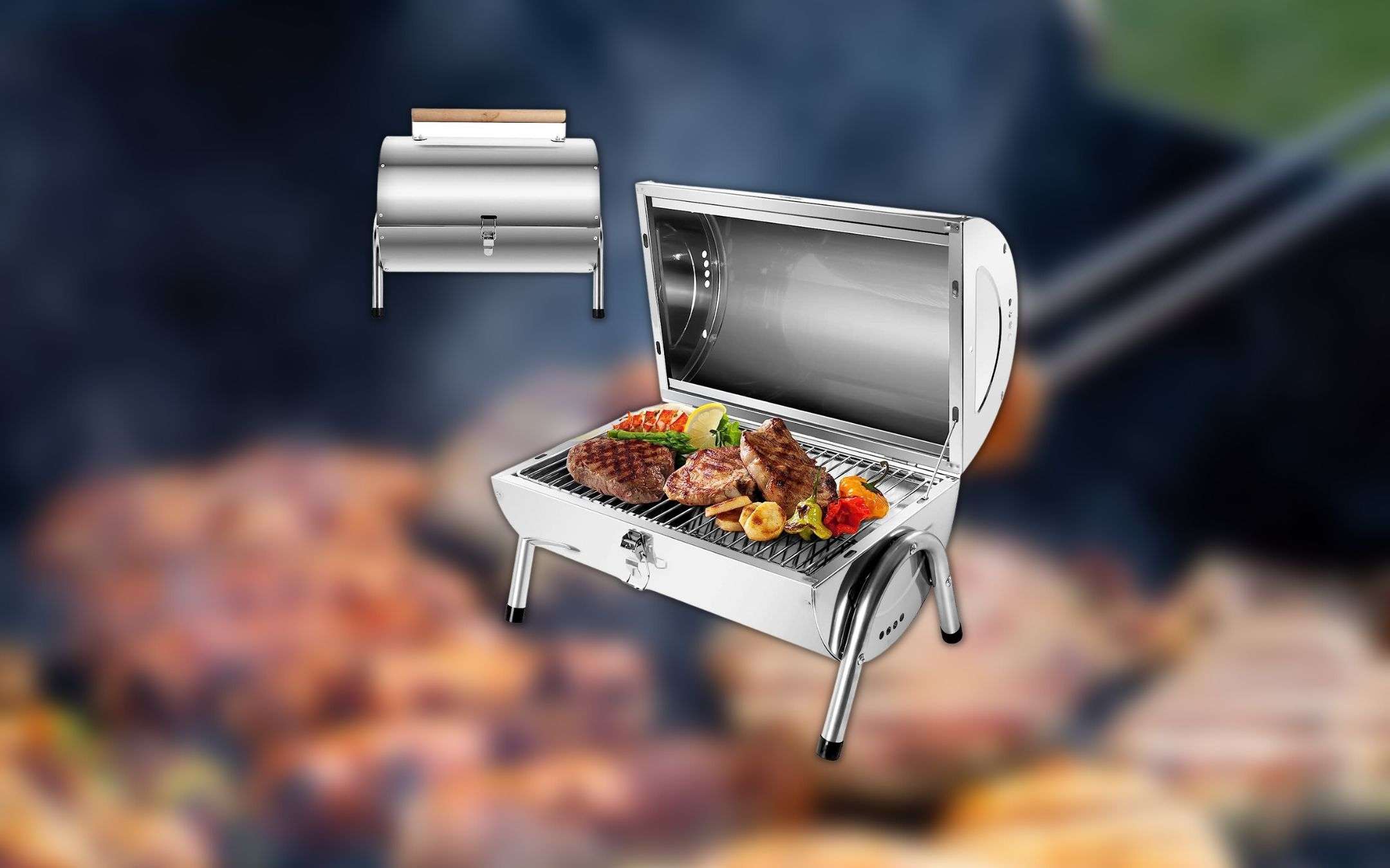 Grigliate PERFETTE con questo barbecue portatile 2 in 1 in offerta