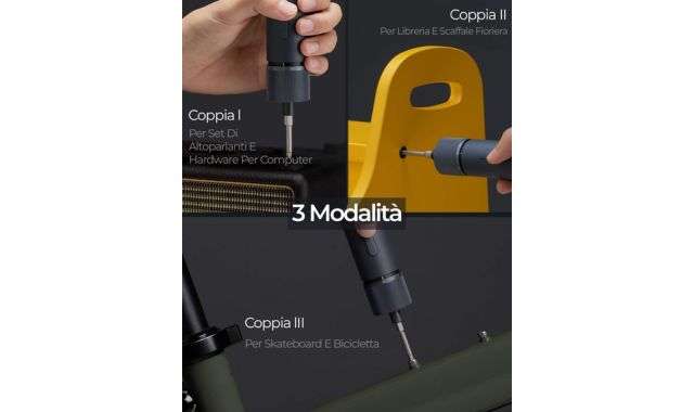 Cacciavite elettrico tre velocità