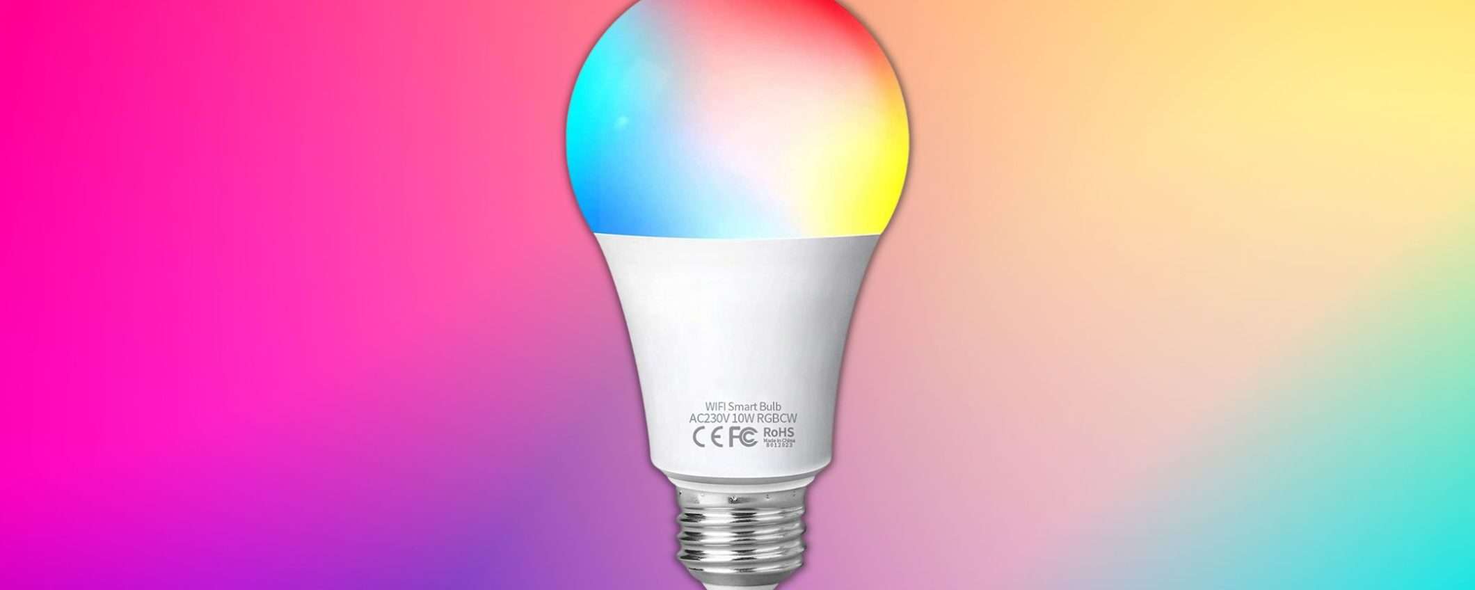 Lampadina E27 Smart WiFi Multicolore: solo 10,99 euro su Amazon Lampadina E27 Smart WiFi Multicolore: solo 10,99 euro su Amazon
