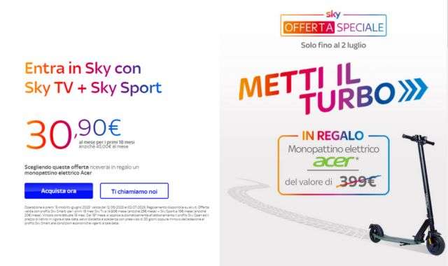 OFferta speciale Sky monopattino