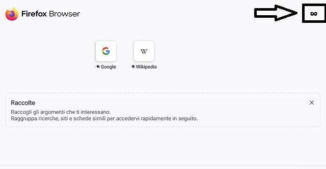 Come navigare in incognito su Firefox