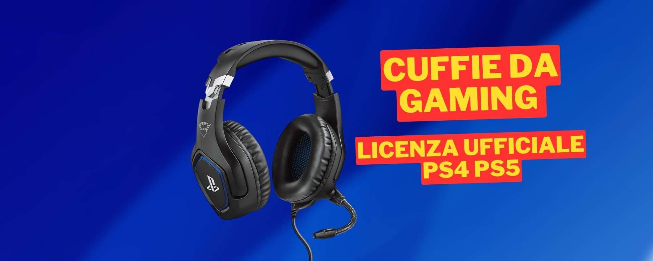 Cuffie da gaming Trust con licenza PS4 e PS5 al 44% di sconto su Amazon Cuffie da gaming Trust con licenza PS4 e PS5 al 44% di sconto su Amazon