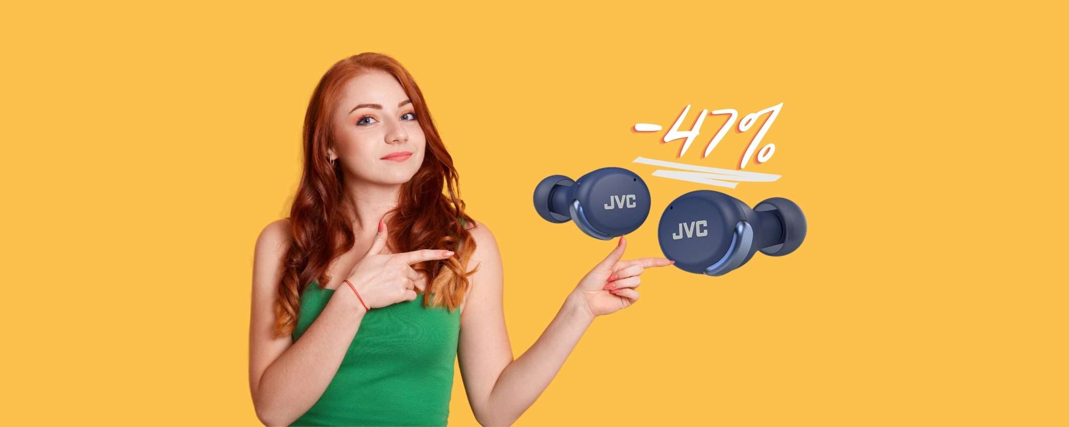 Auricolari wireless JVC: cancellazione rumore e 21h di autonomia (-47%) Auricolari wireless JVC: cancellazione rumore e 21h di autonomia (-47%)