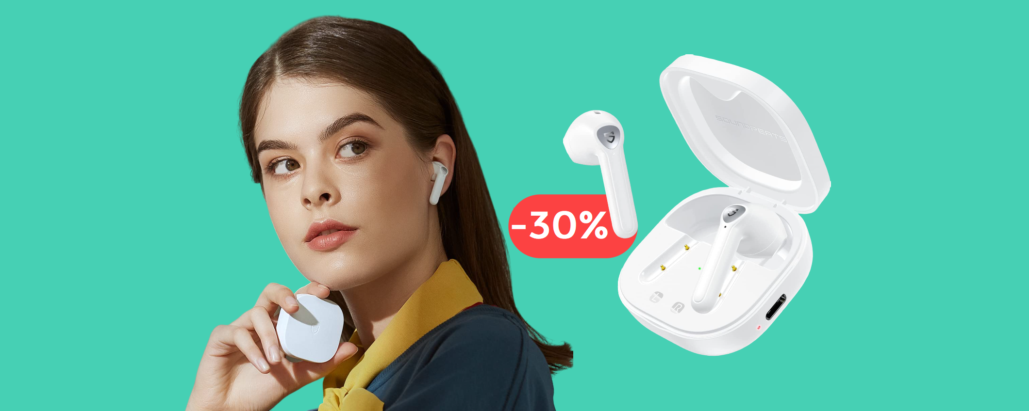 Auricolari SoundPEATS con cancellazione del rumore: già tuoi a 32€ Auricolari SoundPEATS con cancellazione del rumore: già tuoi a 32€