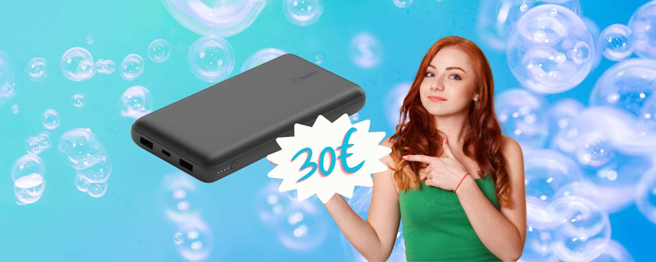 Belkin: power bank da 20000 mAh con 3 uscite a MENO di 30€ Belkin: power bank da 20000 mAh con 3 uscite a MENO di 30€