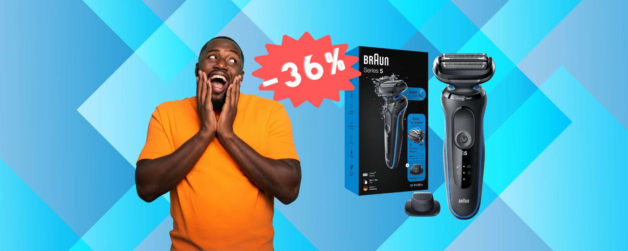 Braun Series 5: il rasoio elettrico più venduto in SCONTO di 40€ Braun Series 5: il rasoio elettrico più venduto in SCONTO di 40€