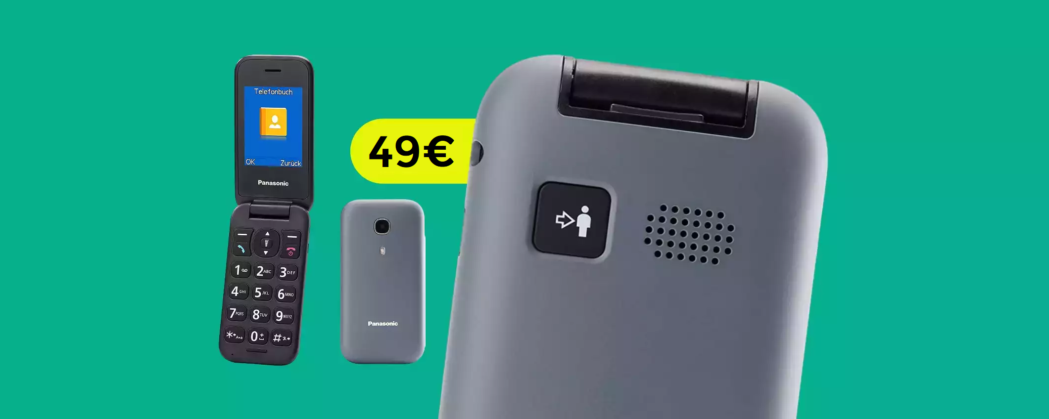 Cellulare Panasonic con tasto di emergenza: oggi è tuo a soli 49€ Cellulare Panasonic con tasto di emergenza: oggi è tuo a soli 49€