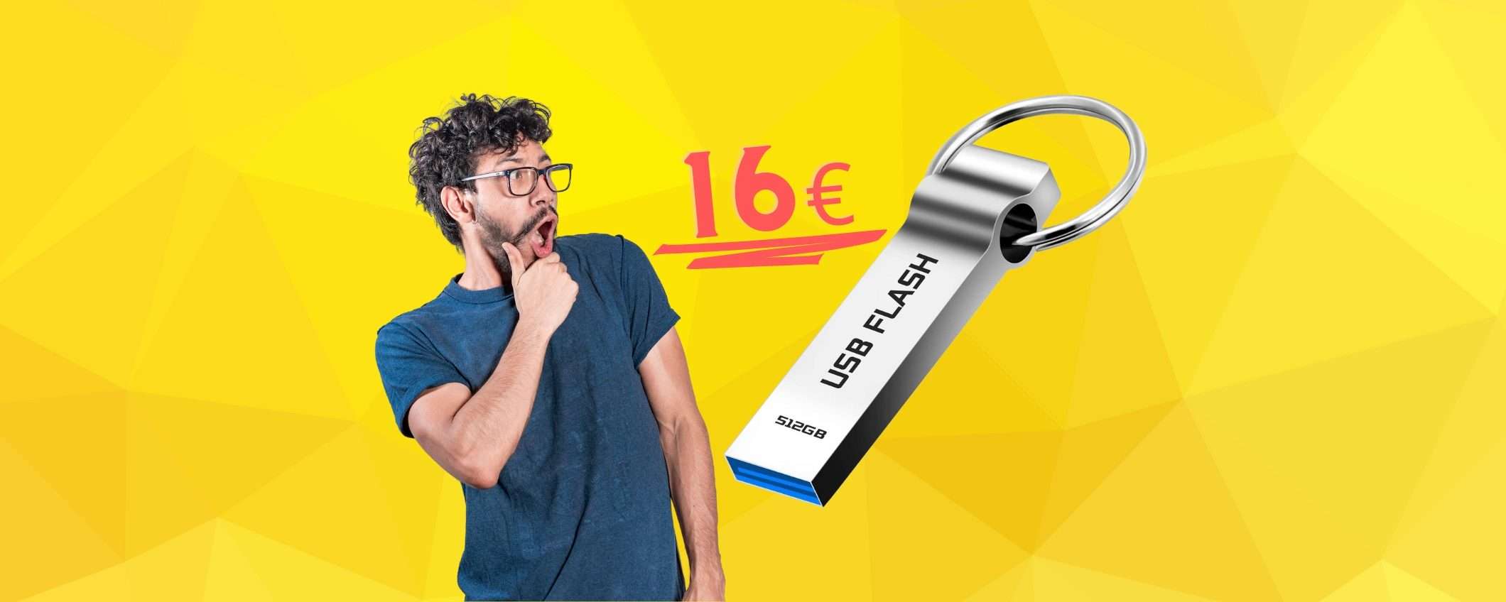 Chiavetta USB da 512GB a PREZZO MINUSCOLO: circa 16€ su Amazon Chiavetta USB da 512GB a PREZZO MINUSCOLO: circa 16€ su Amazon
