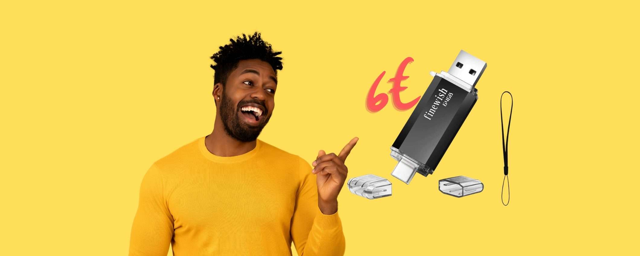 Chiavetta USB da 64GB per PC, Mac, tablet e smartphone a 6€ Chiavetta USB da 64GB per PC, Mac, tablet e smartphone a 6€