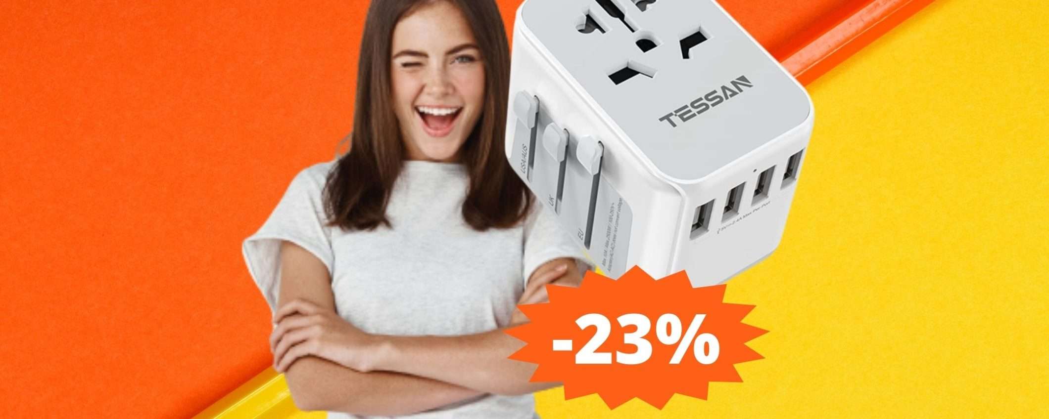 Adattatore universale da viaggio: super sconto per uno dei più venduti Adattatore universale da viaggio: super sconto per uno dei più venduti