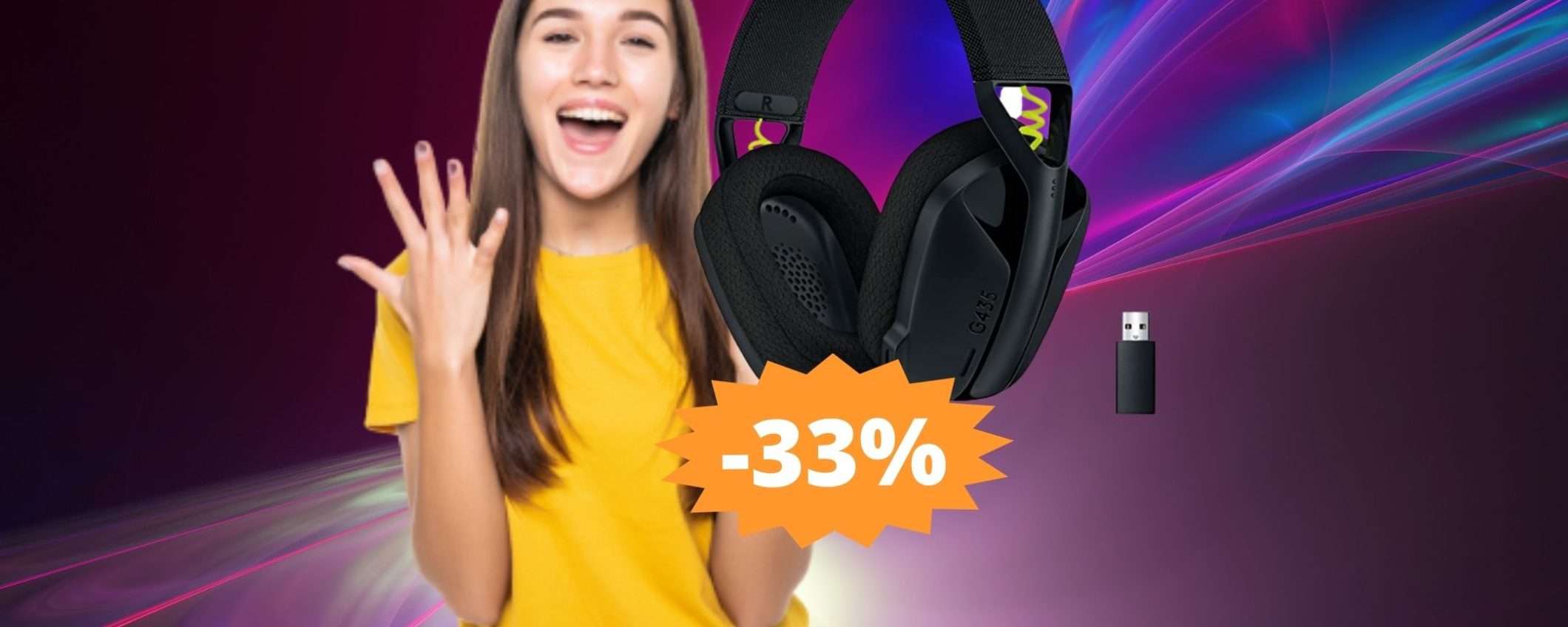 Logitech G435 LIGHTSPEED: cuffie da gaming spettacolari in MEGA sconto Logitech G435 LIGHTSPEED: cuffie da gaming spettacolari in MEGA sconto