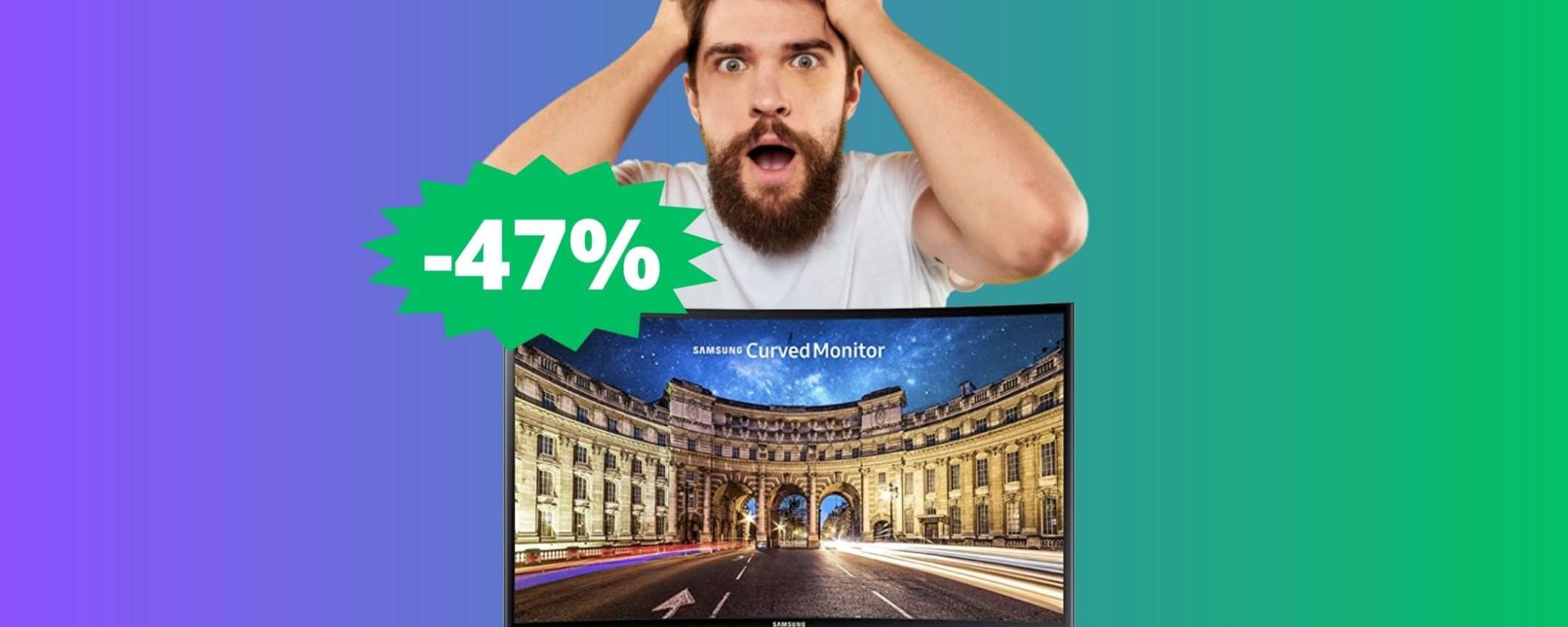 Monitor curvo Samsung S36C: sconto PAZZESCO di 100 euro Monitor curvo Samsung S36C: sconto PAZZESCO di 100 euro