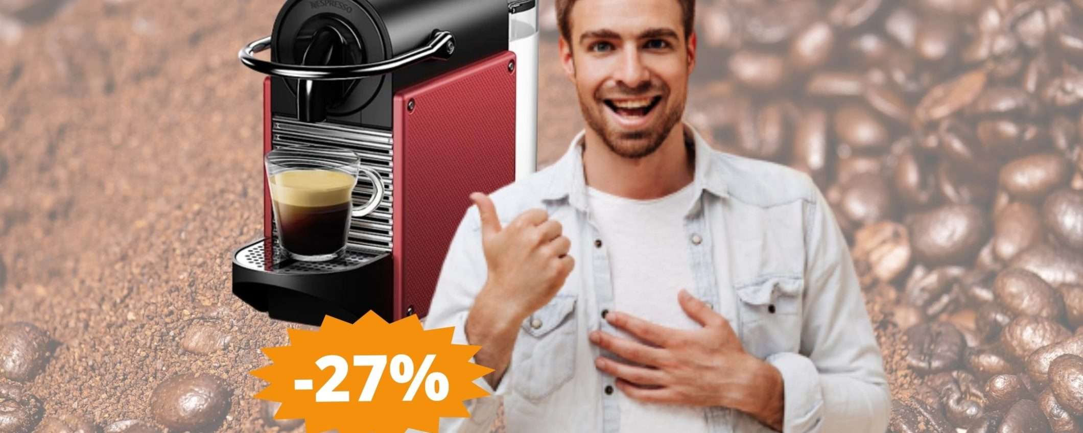 Macchina caffè Nespresso Pixie: super sconto del 27% Macchina caffè Nespresso Pixie: super sconto del 27%
