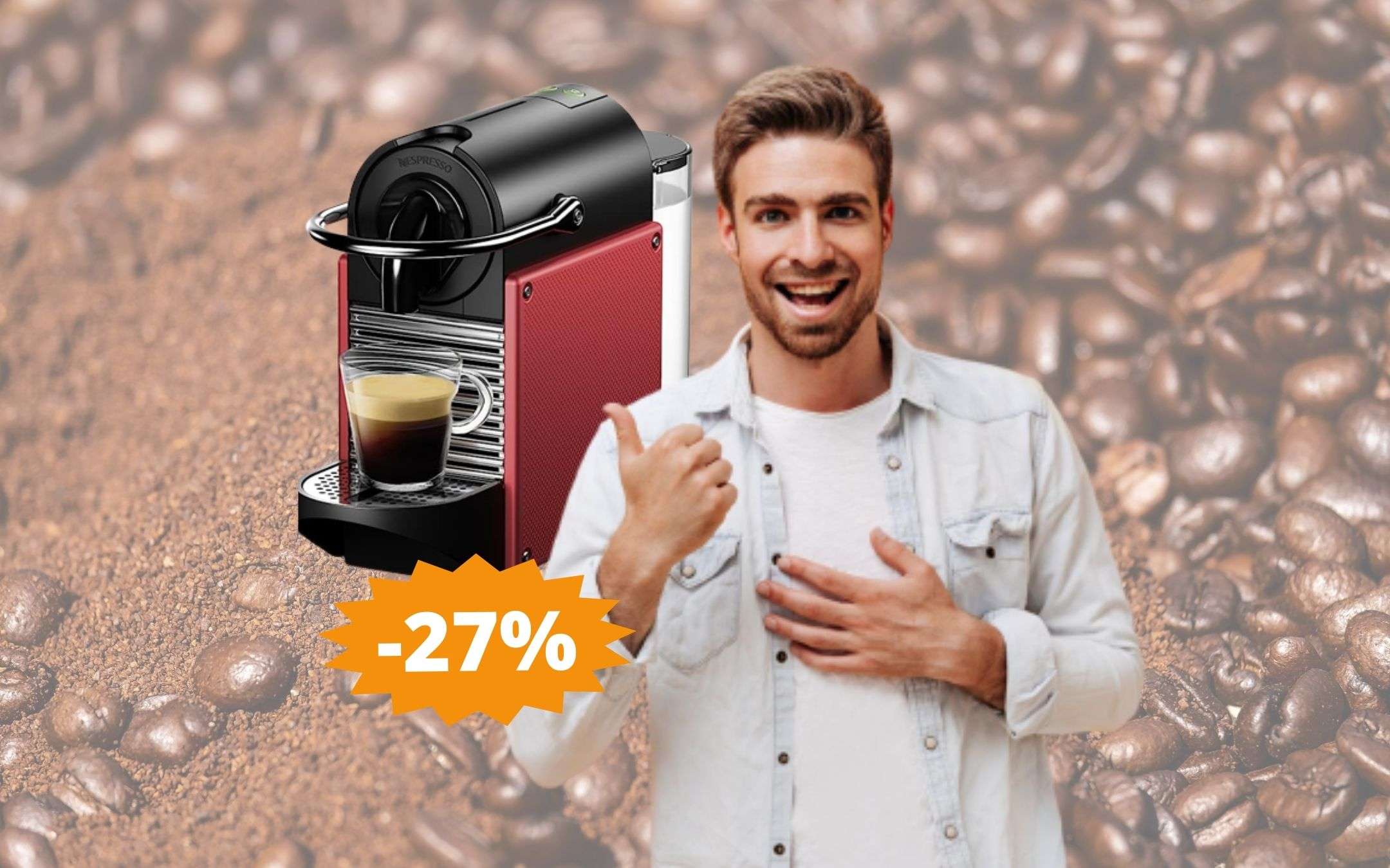 Macchina caffè Nespresso Pixie: super sconto del 27%