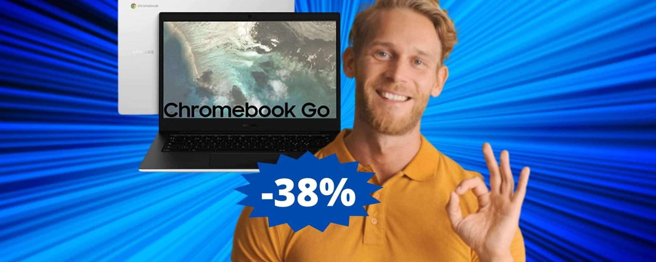 Samsung Galaxy Chromebook Go: sconto assurdo del 38% su Amazon Samsung Galaxy Chromebook Go: sconto assurdo del 38% su Amazon