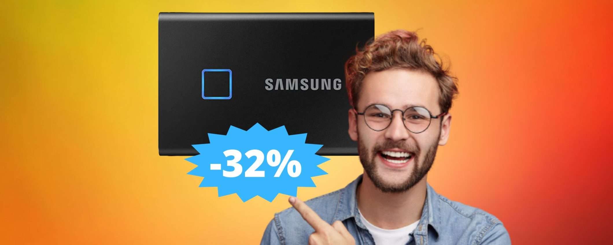 Samsung T7 Touch SSD 2TB: velocità e sicurezza ad un prezzo speciale Samsung T7 Touch SSD 2TB: velocità e sicurezza ad un prezzo speciale