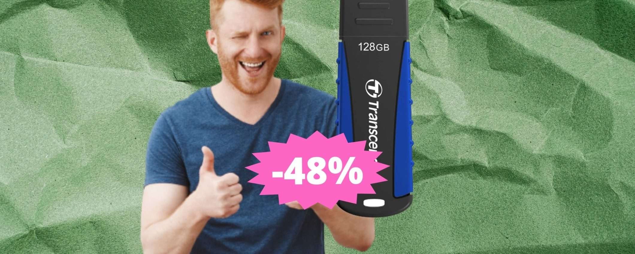 Chiavetta USB Transcend 128GB: prezzo BOMBA su Amazon Chiavetta USB Transcend 128GB: prezzo BOMBA su Amazon