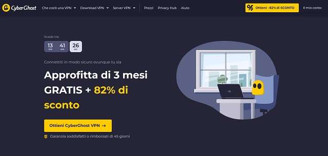 cyberghost offerta 82 per cento