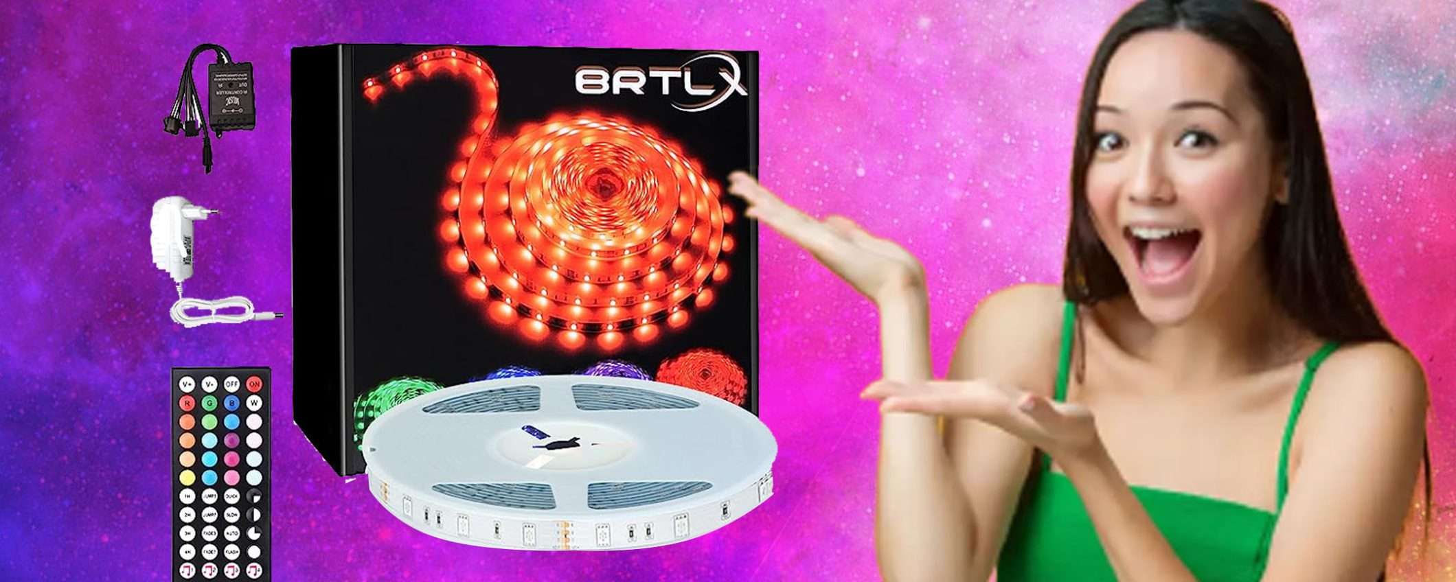 Striscia LED da 20 metri: crea un'atmosfera unica con soli 11€ (Amazon) Striscia LED da 20 metri: crea un'atmosfera unica con soli 11€ (Amazon)