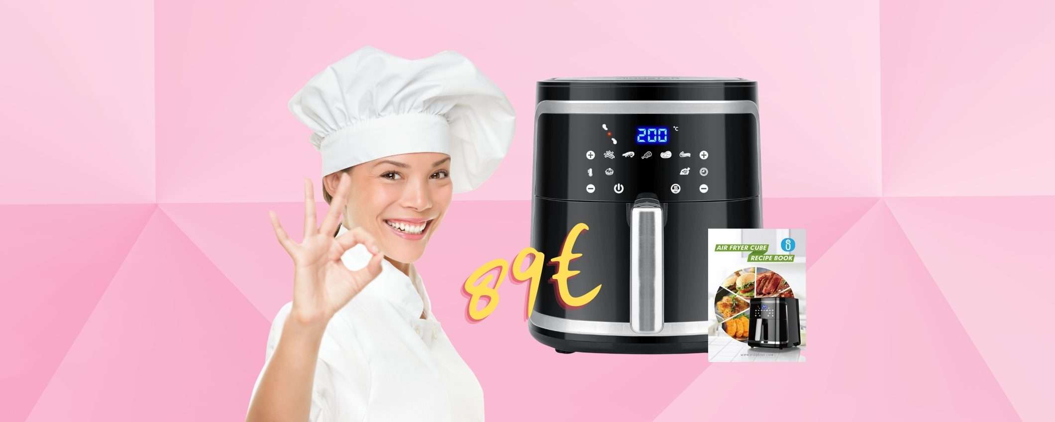 Friggitrice ad aria da 7 lt, pannello touch e 7 programmi a 89€: che BOMBA Friggitrice ad aria da 7 lt, pannello touch e 7 programmi a 89€: che BOMBA