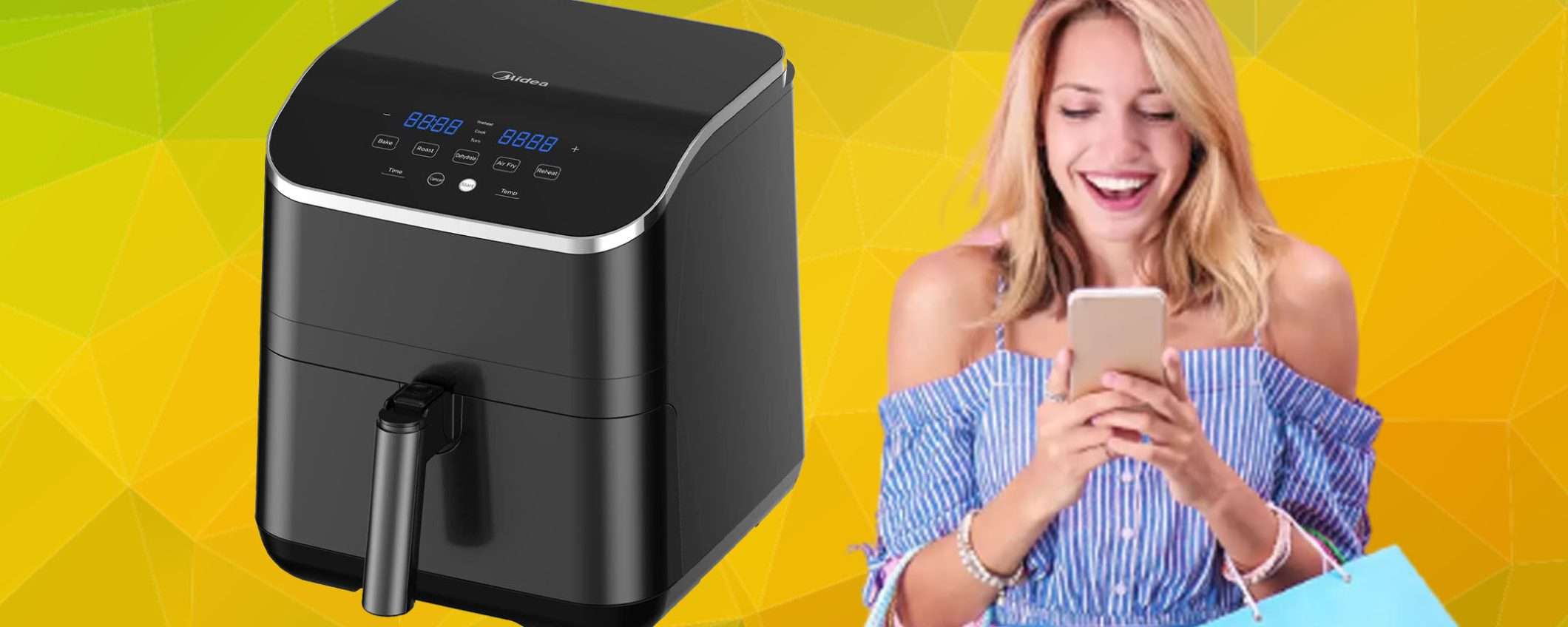Friggitrice ad aria XXL scontata del 22%: tua al prezzo BOMBA di 79€ Friggitrice ad aria XXL scontata del 22%: tua al prezzo BOMBA di 79€