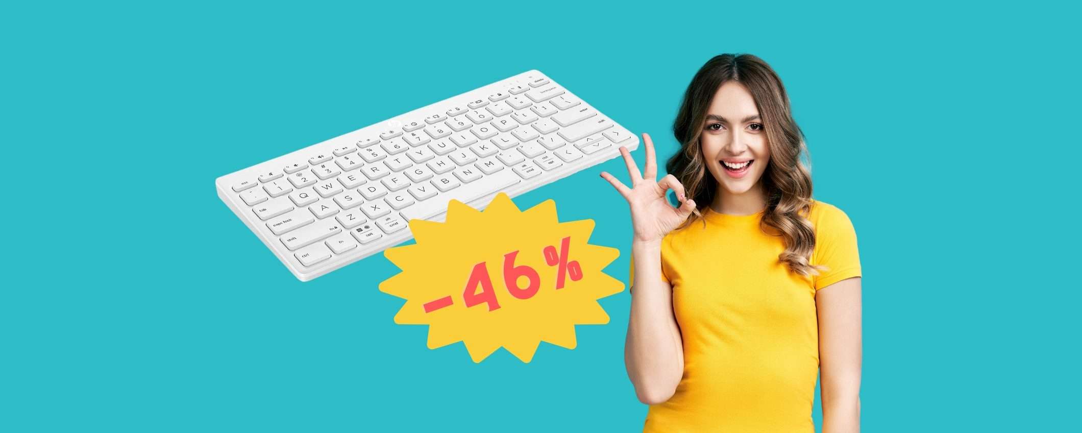 HP 350: la tastiera Bluetooth compatta che COSTA POCHISSIMO (-46%) HP 350: la tastiera Bluetooth compatta che COSTA POCHISSIMO (-46%)