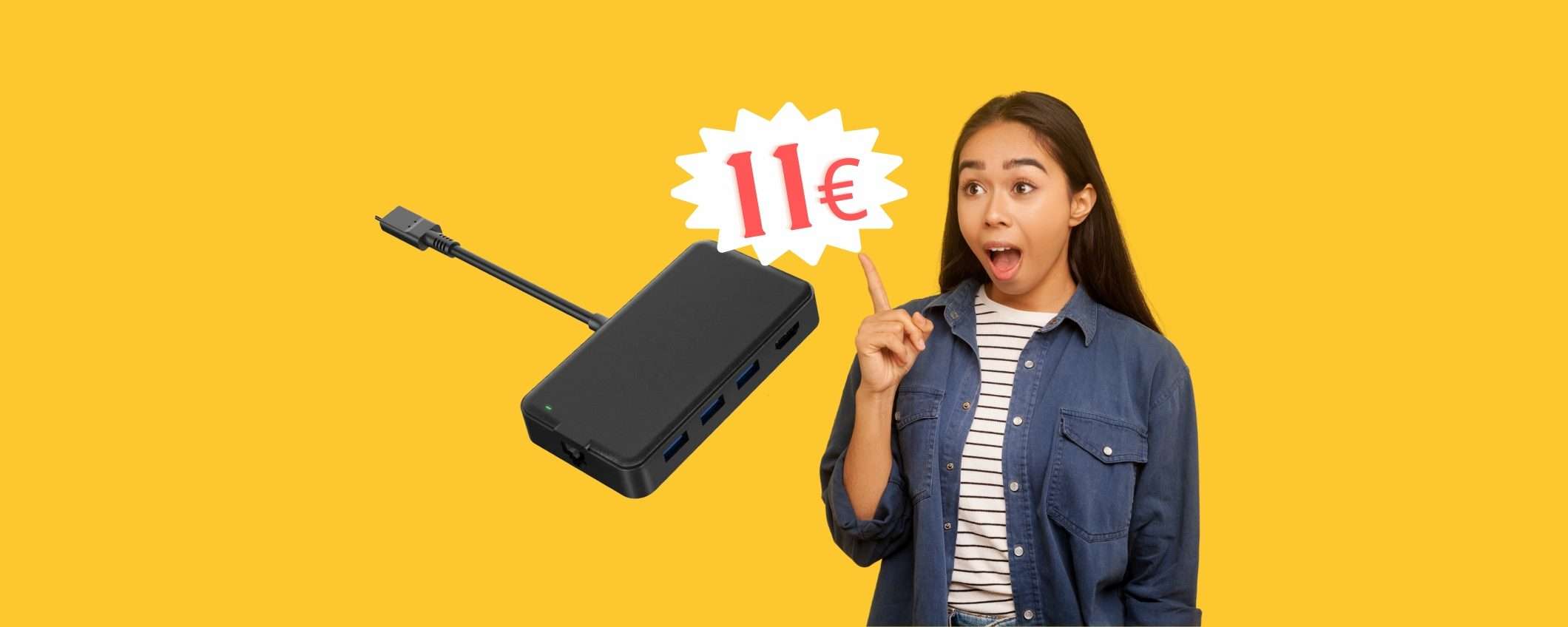 Hub 7 in 1 con USB, HDMI, VGA e LAN a MENO di 12€, BOOM Hub 7 in 1 con USB, HDMI, VGA e LAN a MENO di 12€, BOOM