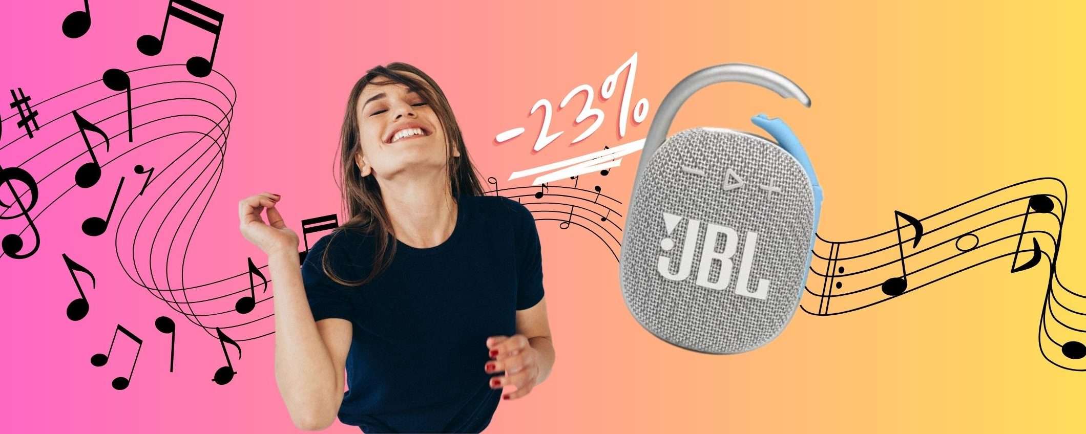 JBL Clip 4 Eco: il mini speaker portatile che agganci dove vuoi al 23% JBL Clip 4 Eco: il mini speaker portatile che agganci dove vuoi al 23%