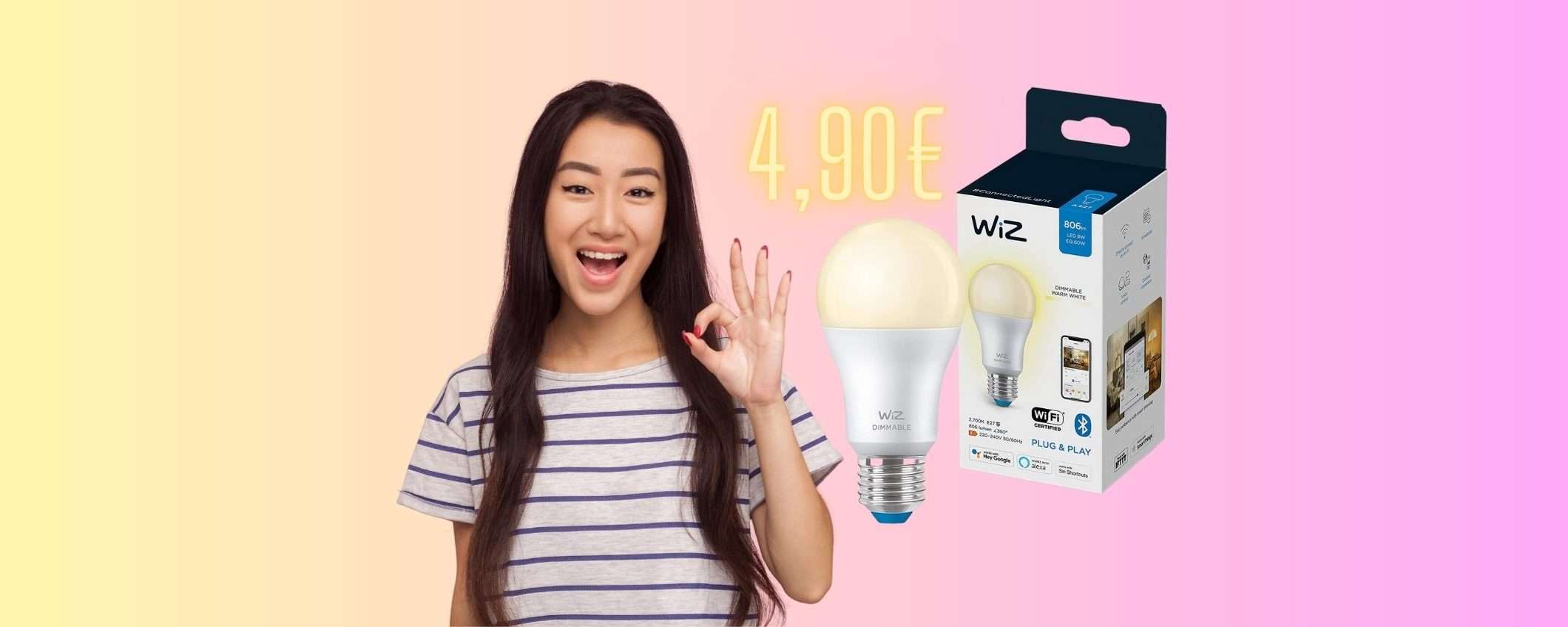 Lampadina WiFi da 8 W al 57% in MENO su Amazon, è tua con 4,90€ Lampadina WiFi da 8 W al 57% in MENO su Amazon, è tua con 4,90€