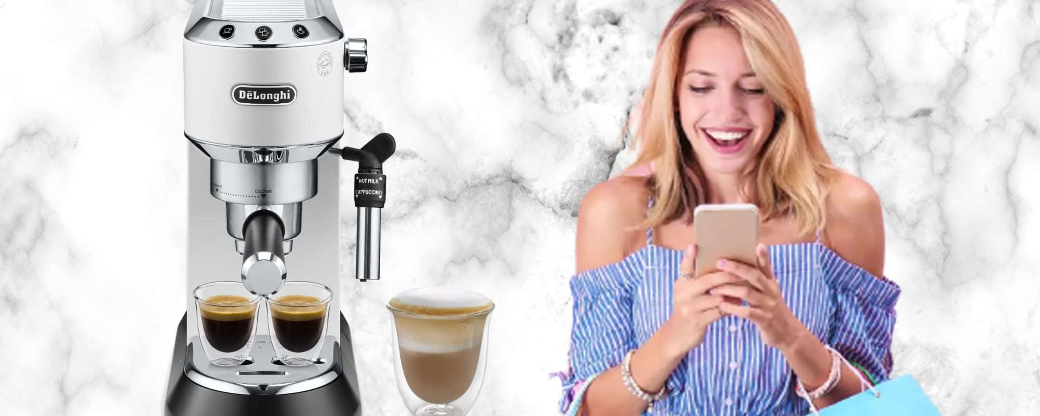 Macchina per caffè e cappuccino De'Longhi: sconto BOMBA del 35% Macchina per caffè e cappuccino De'Longhi: sconto BOMBA del 35%
