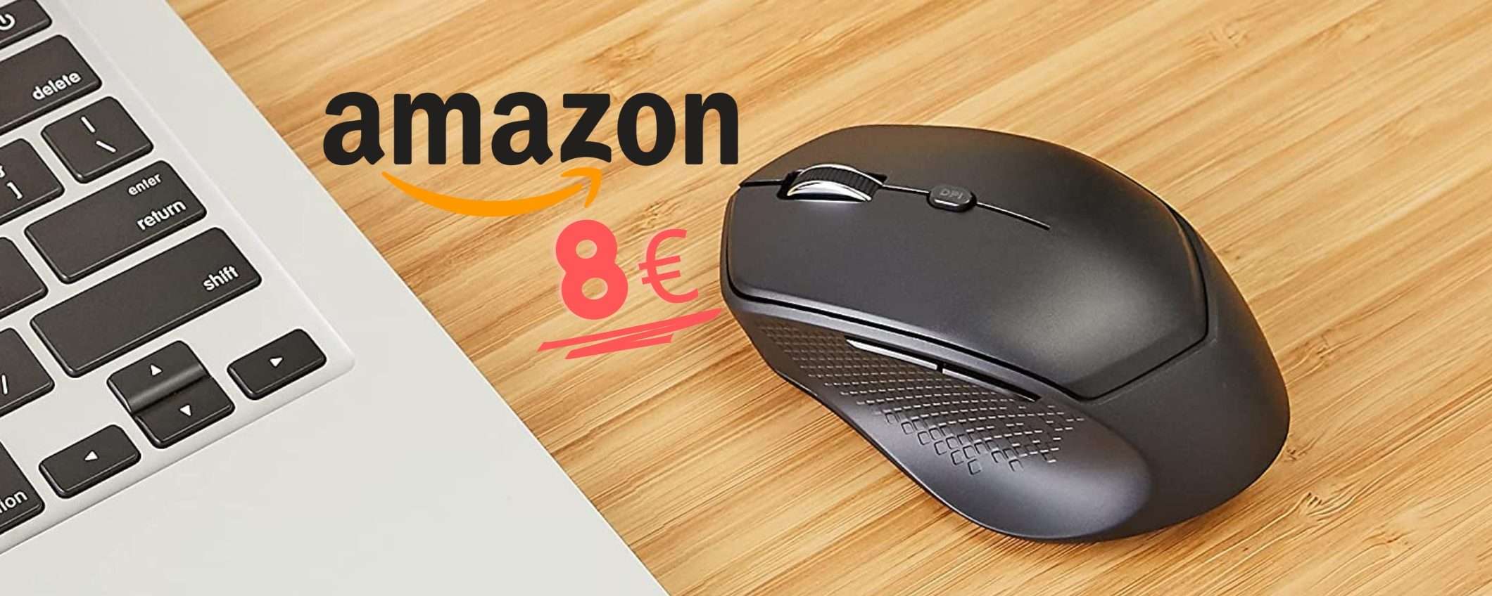 Mouse wireless ergonomico con 6 pulsanti a prezzo INVISIBILE, circa 8€ Mouse wireless ergonomico con 6 pulsanti a prezzo INVISIBILE, circa 8€