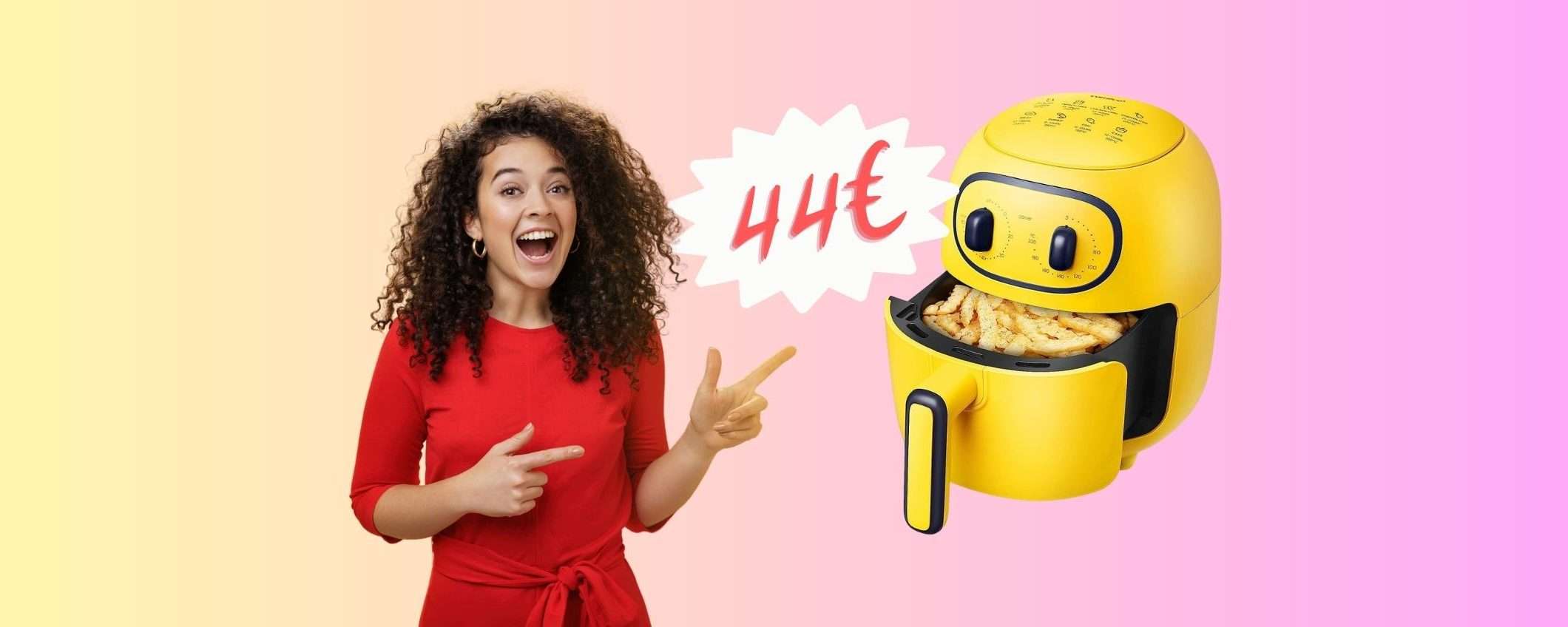 Oggi ti bastano 44€ per questa friggitrice ad aria, solo su Amazon Oggi ti bastano 44€ per questa friggitrice ad aria, solo su Amazon