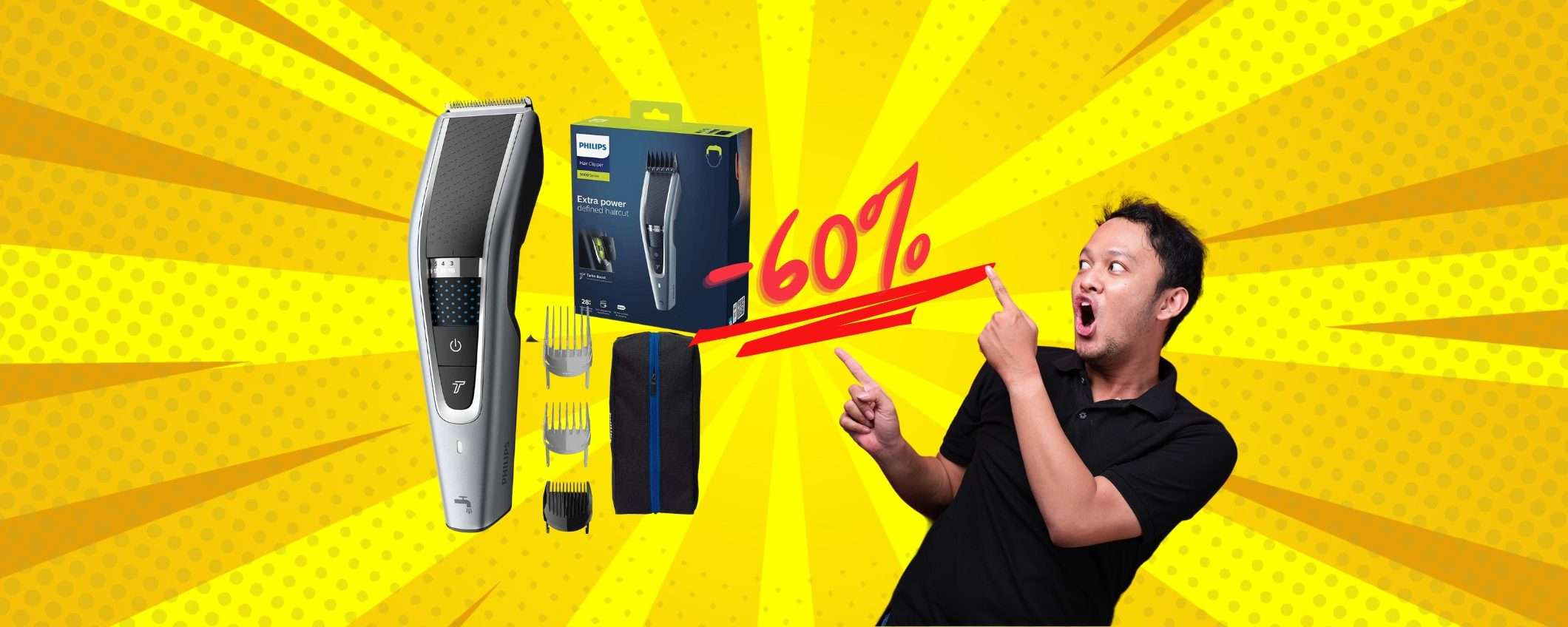 Philips Serie 5000: regola capelli e barba in SCONTO ASSURDO del 60% Philips Serie 5000: regola capelli e barba in SCONTO ASSURDO del 60%