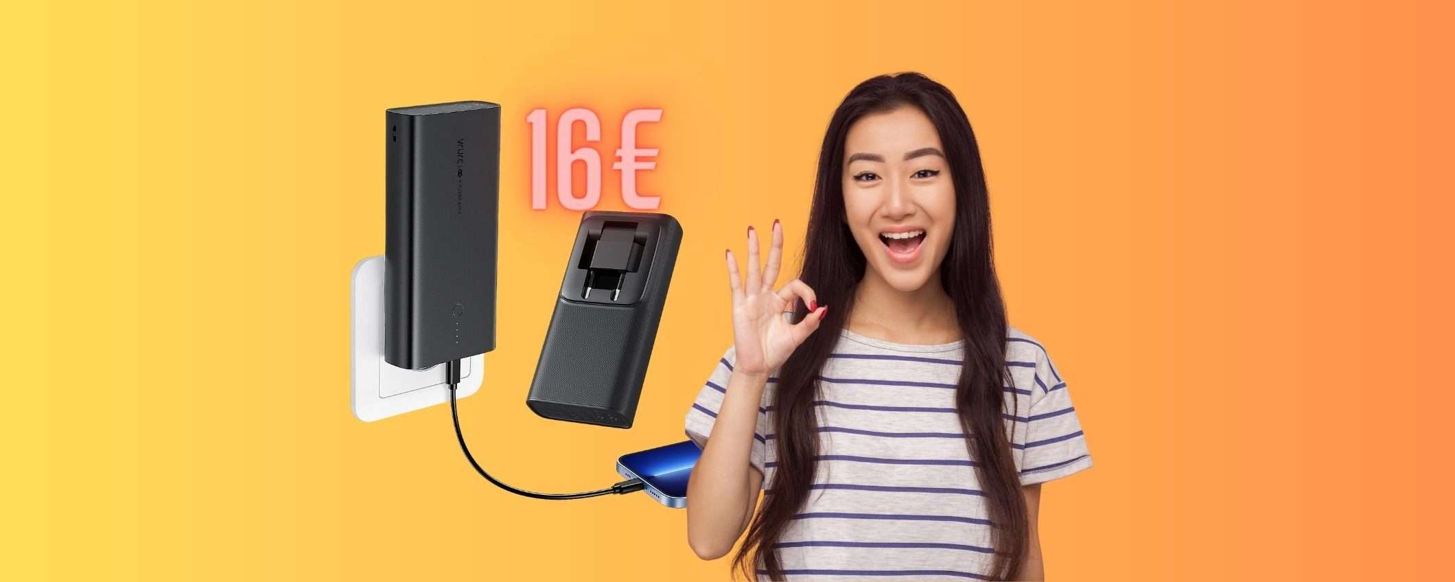 Power Bank potente e veloce con spina retrattile incorporata a 16€ Power Bank potente e veloce con spina retrattile incorporata a 16€