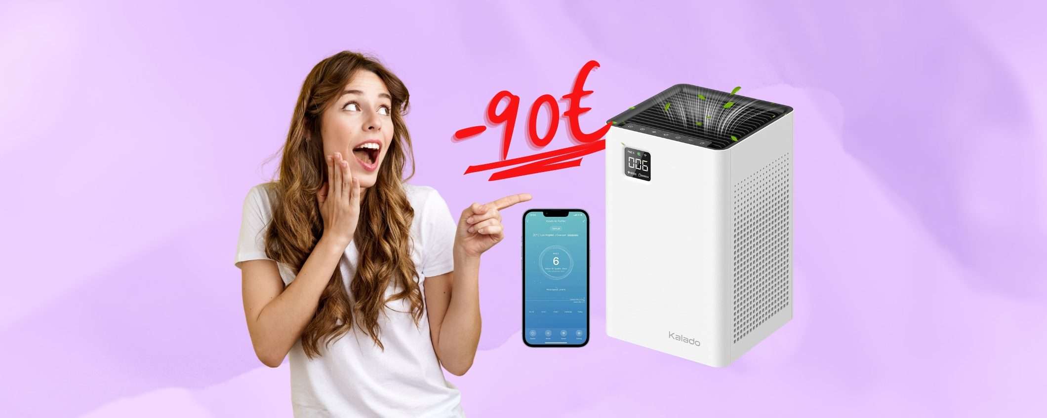 Purificatore d'aria smart fino a 1300mq e controlli vocali in SCONTO di 90€ Purificatore d'aria smart fino a 1300mq e controlli vocali in SCONTO di 90€