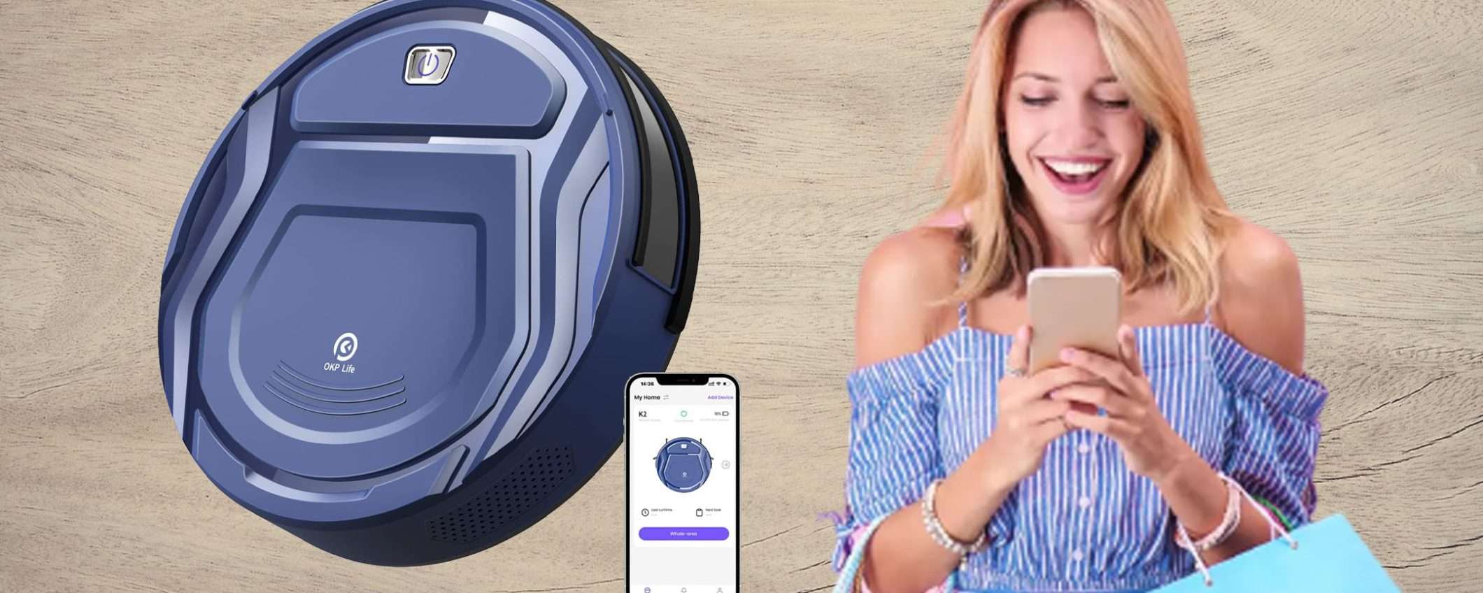Robot aspirapolvere super sottile compatibile con Alexa: offerta BOMBA (-36%) Robot aspirapolvere super sottile compatibile con Alexa: offerta BOMBA (-36%)