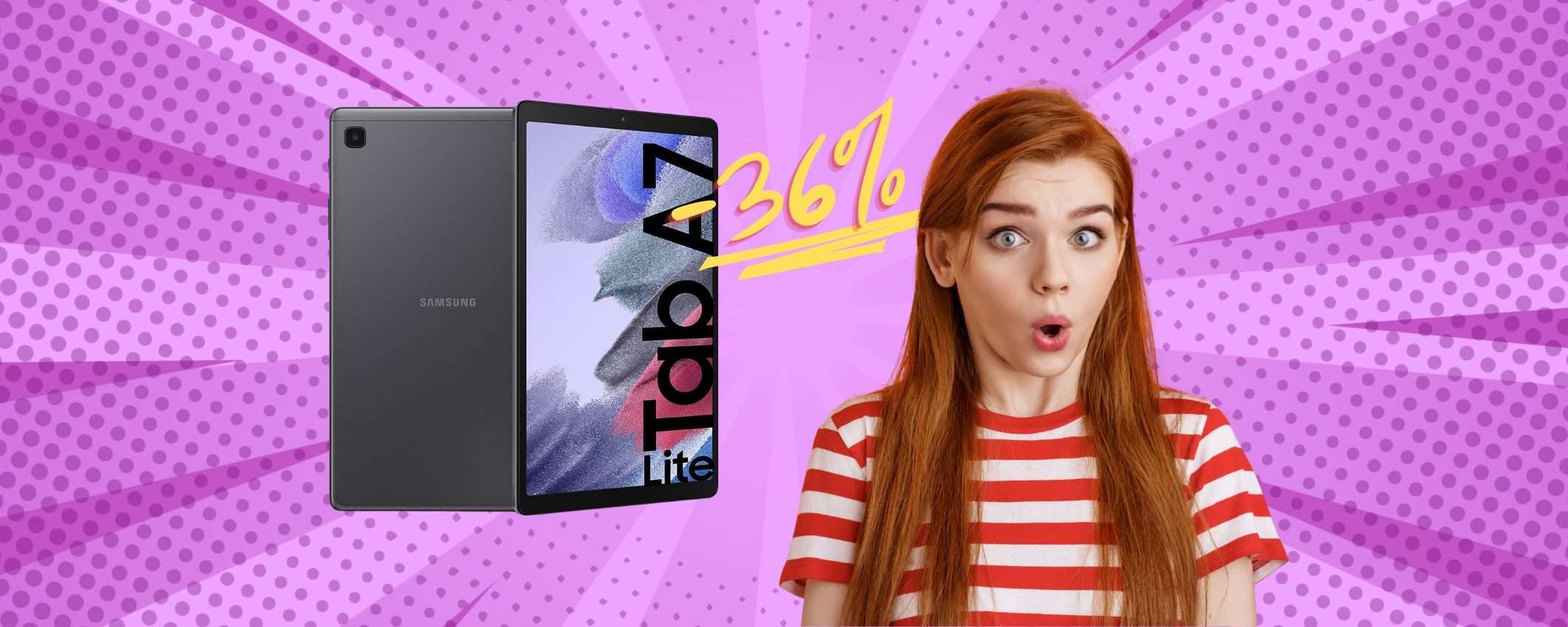 Samsung Galaxy Tab A7 Lite: PREZZACCIO solo su Amazon (-36%) Samsung Galaxy Tab A7 Lite: PREZZACCIO solo su Amazon (-36%)