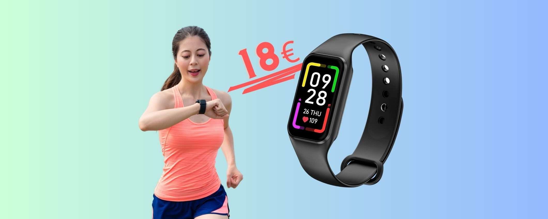 Smartwatch con 24 modalità sportive, notifiche e mega batteria a 18€ Smartwatch con 24 modalità sportive, notifiche e mega batteria a 18€