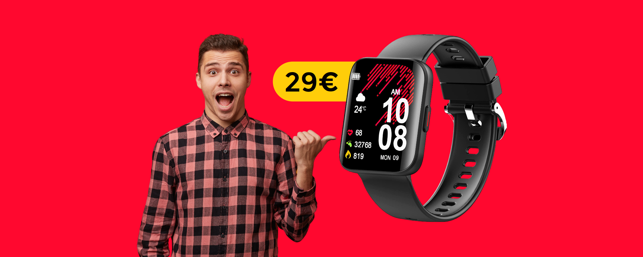 Smartwatch impermeabile a cui non manca nulla: già tuo con 29€