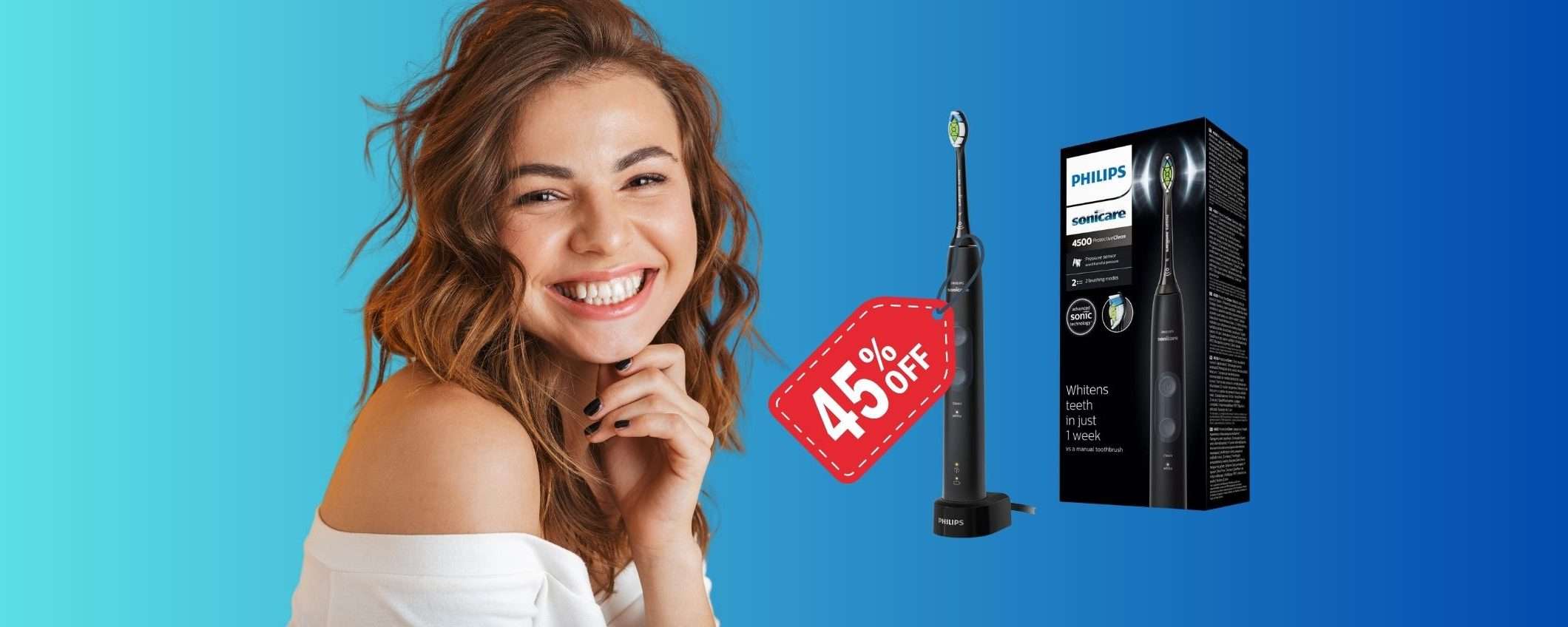 Spazzolino elettrico sonico Philips al MINIMO STORICO su Amazon Spazzolino elettrico sonico Philips al MINIMO STORICO su Amazon