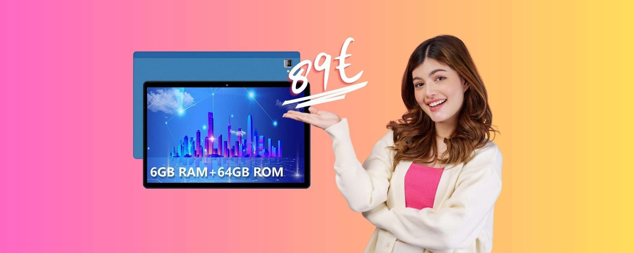 Tablet da 10 pollici con processore Octa-core e Dual Sim a 89€ Tablet da 10 pollici con processore Octa-core e Dual Sim a 89€