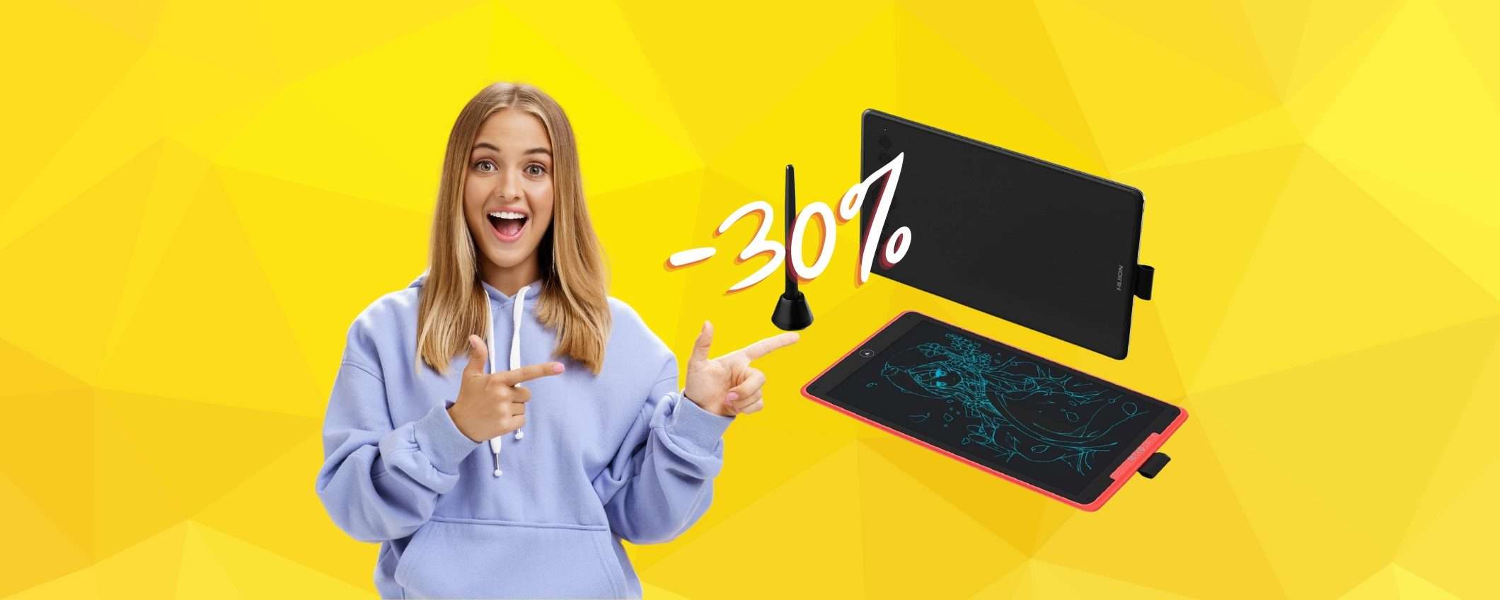 Tavoletta grafica per Windows, Mac e Android con COUPON del 30% Tavoletta grafica per Windows, Mac e Android con COUPON del 30%