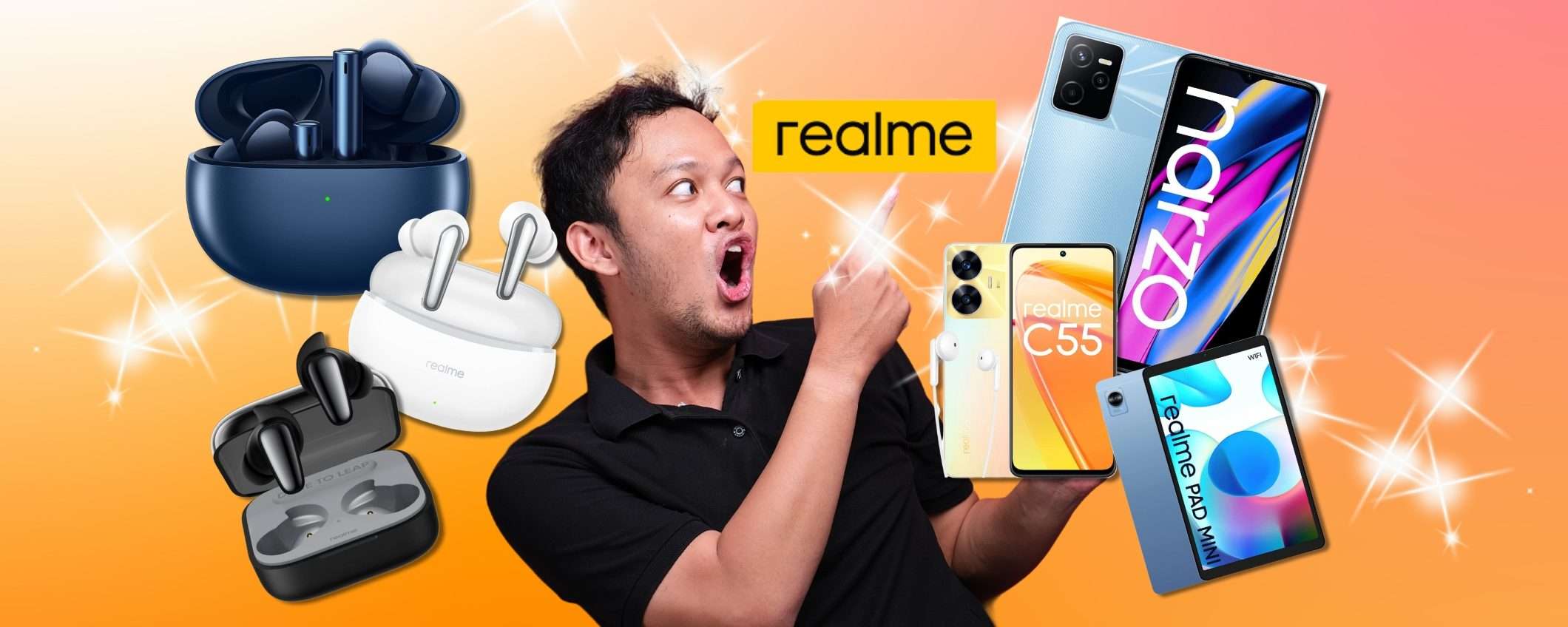 SVENDITA totale, prezzi smart per Realme: TWS, tablet e smartphone SVENDITA totale, prezzi smart per Realme: TWS, tablet e smartphone