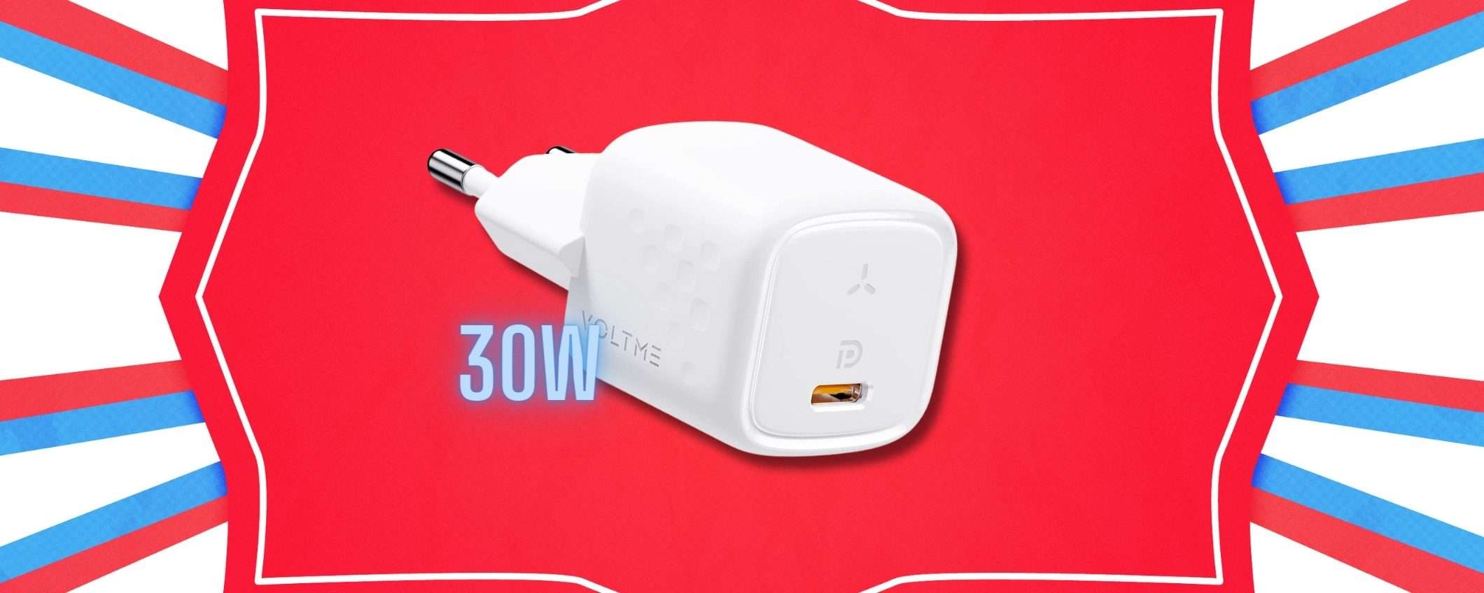 Caricatore USB C 30W per Apple e Samsung: DIMEZZI i tempi (9€) Caricatore USB C 30W per Apple e Samsung: DIMEZZI i tempi (9€)