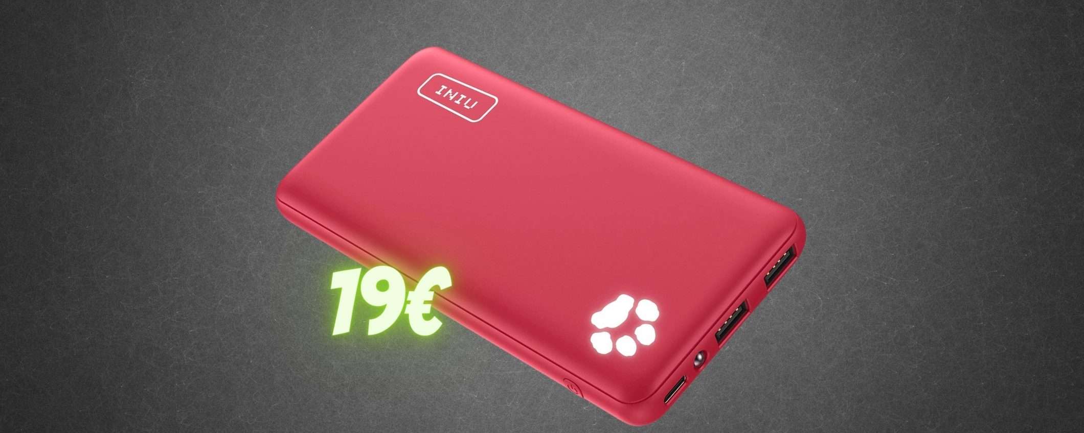 Batteria scarica? Che NOIA, risolvi con powerbank da 10000mAh a 19€