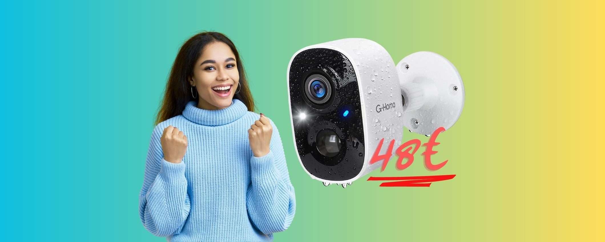 Videocamera di sorveglianza impermeabile con sensore movimento a 48€ Videocamera di sorveglianza impermeabile con sensore movimento a 48€