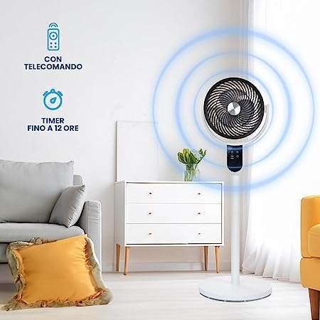 Ventilatore Da Pavimento Portatile, Silenzioso, Con Telecomando, Pieghevole, 4 Modalità, Timer