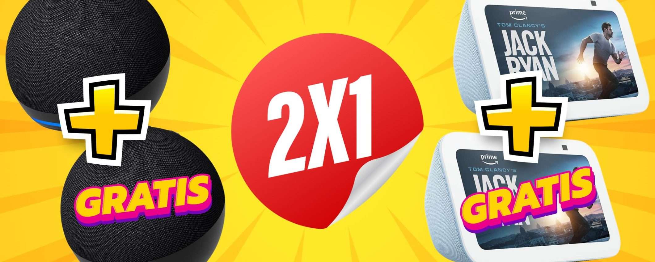 Amazon, ANTICIPO di Prime Day: 2 Echo Dot o 2 Echo Show al PREZZO DI UNO Amazon, ANTICIPO di Prime Day: 2 Echo Dot o 2 Echo Show al PREZZO DI UNO