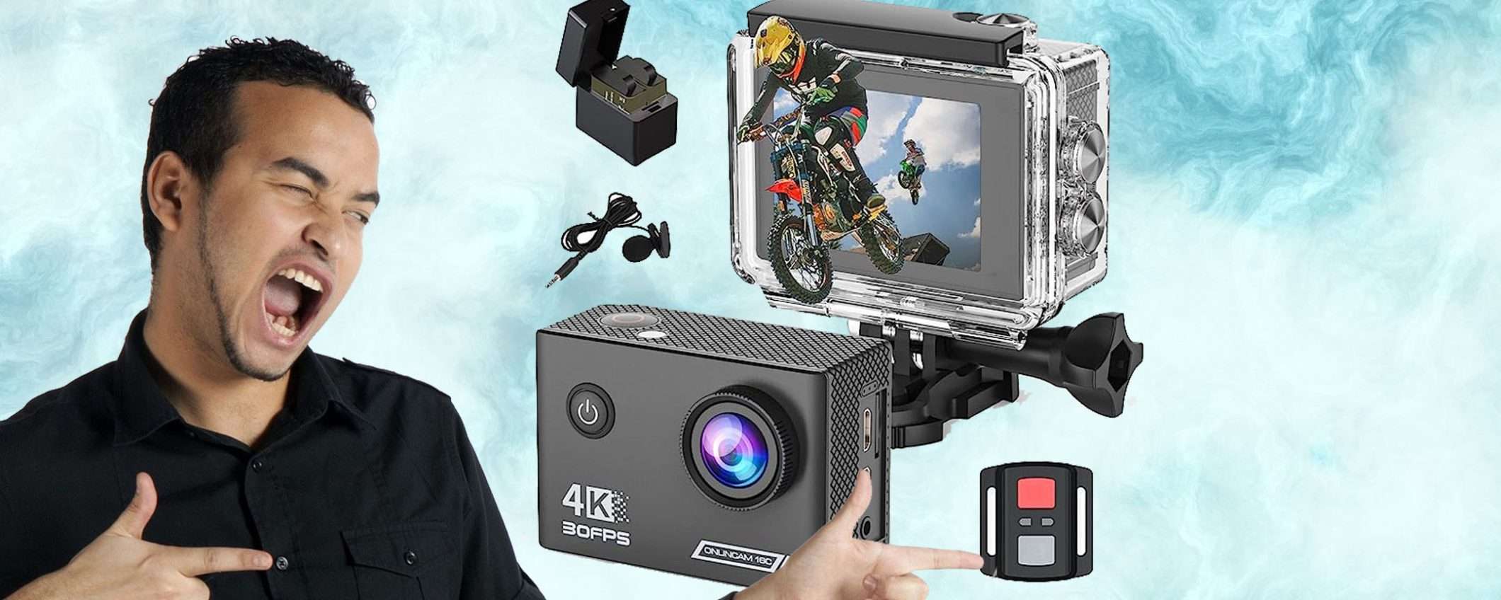 Action Cam subacquea impermeabile con doppio sconto TOP (42€) Action Cam subacquea impermeabile con doppio sconto TOP (42€)