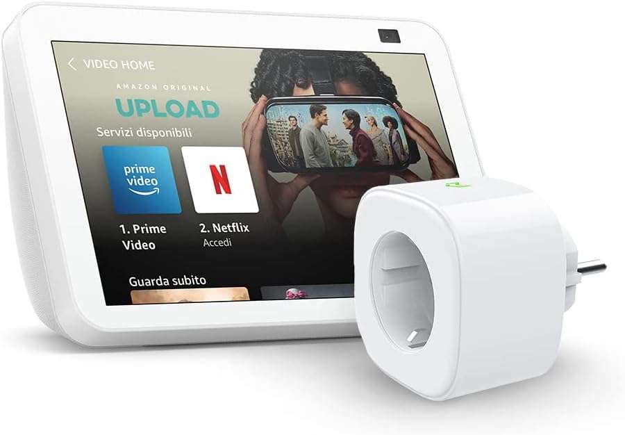 Echo Show 8 con presa smart in super offerta: risparmi 60€! Echo Show 8 con presa smart in super offerta: risparmi 60€!